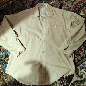The Shirtery Custom Made Yellow Striped Long Sleeve Cotton Button Down Shirt XXL